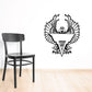 Eagle emblem decal, black and white graphic