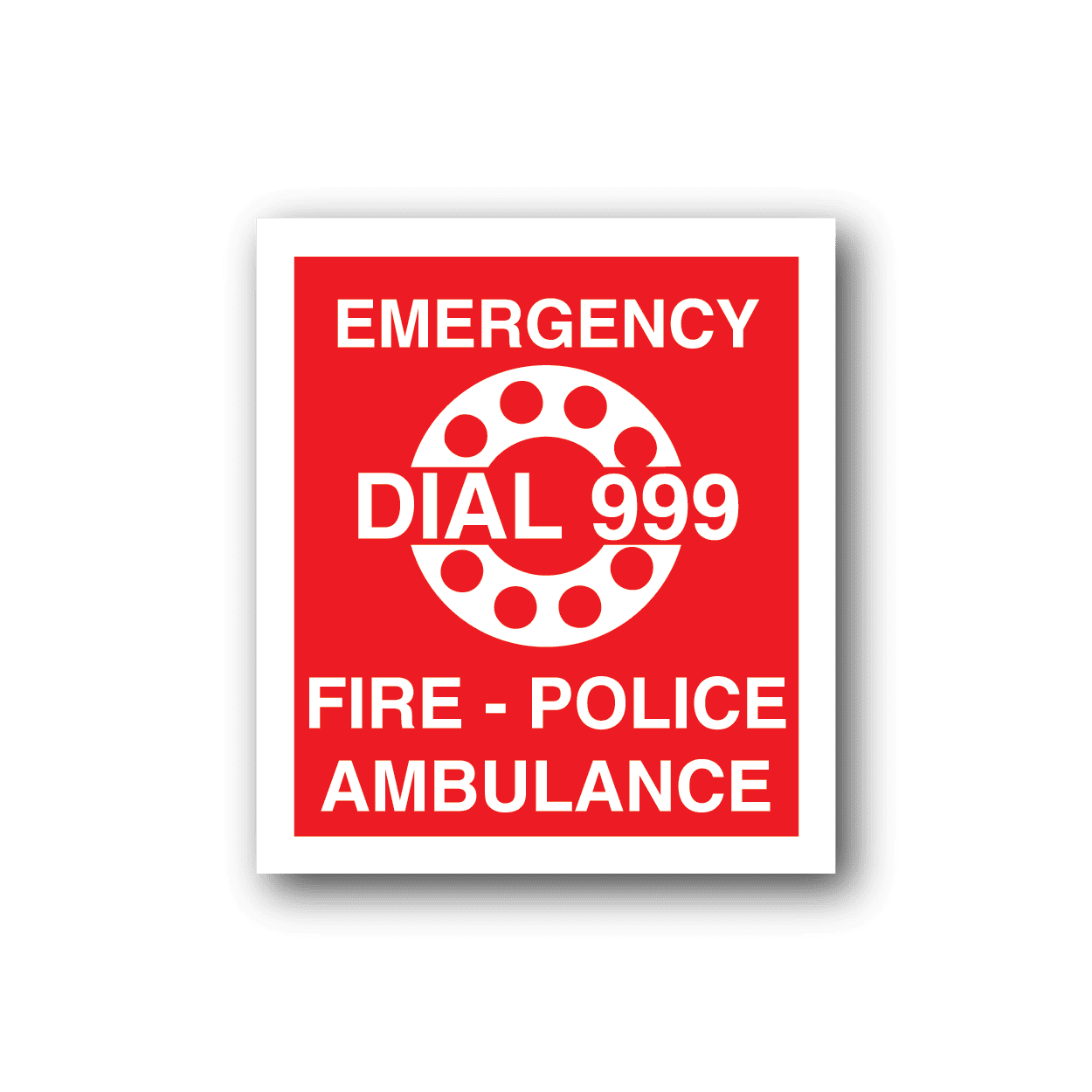 Image of Emergency Dial 999 Sticker