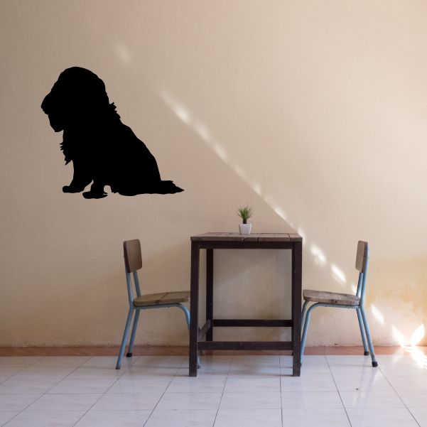 Black dog silhouette wall decal
