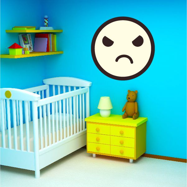 Image of Emoticon Angry Face Wall Decal - Vinyl Decal - Car Decal - Idcolor058