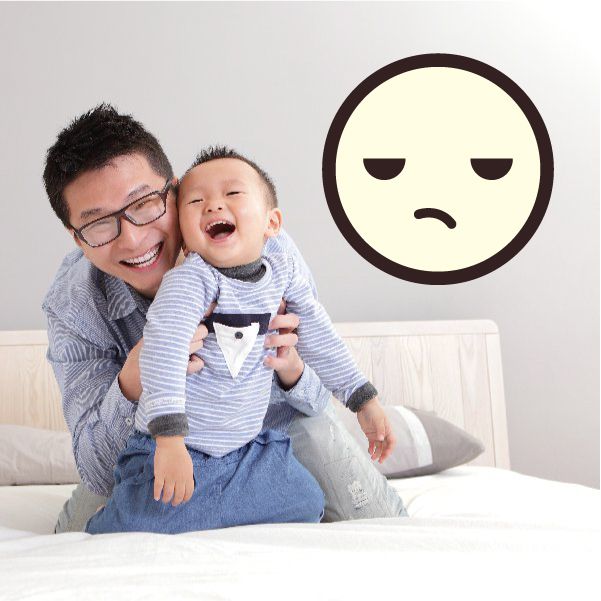 Image of Emoticon Annoyed Face Wall Decal - Vinyl Decal - Car Decal - Idcolor062