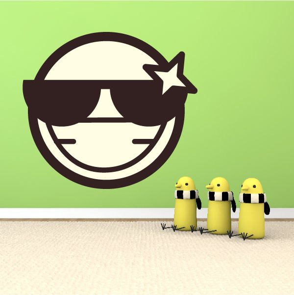 Image of Emoticon Confident Face Wall Decal - Vinyl Decal - Car Decal - Idcolor091