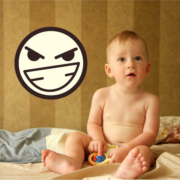 Image of Emoticon Evil Face Wall Decal - Vinyl Decal - Car Decal - Idcolor075