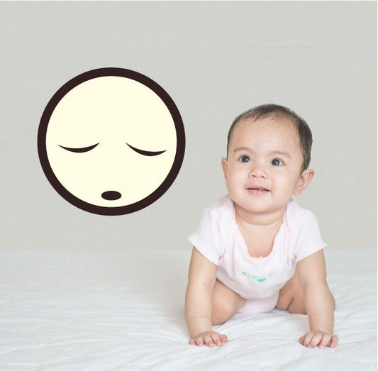 Image of Emoticon Exhausted Face Wall Decal - Vinyl Decal - Car Decal - Idcolor065