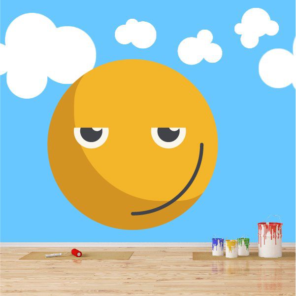 Image of Emoticon Face Wall Decal - Vinyl Decal - Car Decal - Idcolor003
