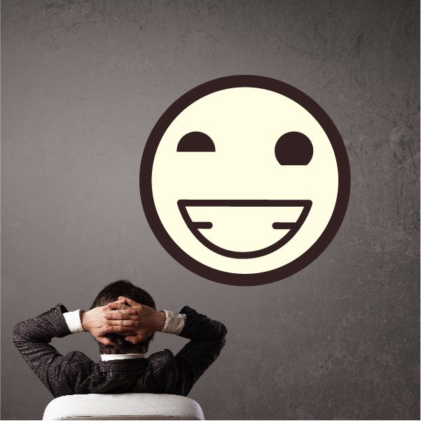 Image of Emoticon Fake Smile Face Wall Decal - Vinyl Decal - Car Decal - Idcolor084