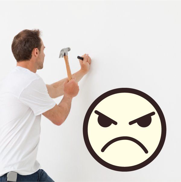 Image of Emoticon Furious Face Wall Decal - Vinyl Decal - Car Decal - Idcolor059