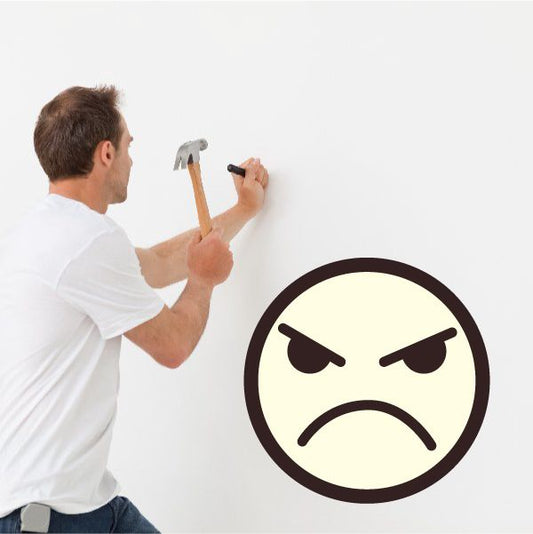 Image of Emoticon Furious Face Wall Decal - Vinyl Decal - Car Decal - Idcolor059