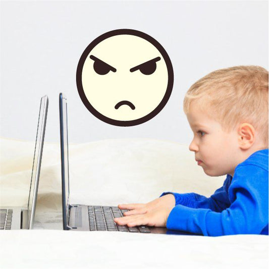 Image of Emoticon Grumpy Wall Decal - Vinyl Decal - Car Decal - Idcolor070