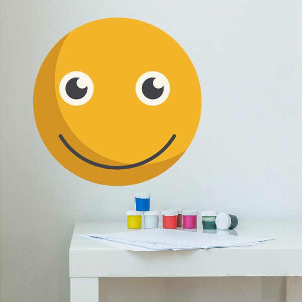Image of Emoticon Happy Face Wall Decal - Vinyl Decal - Car Decal - Idcolor001