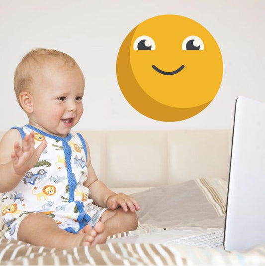 Image of Emoticon Happy Face Wall Decal - Vinyl Decal - Car Decal - Idcolor021