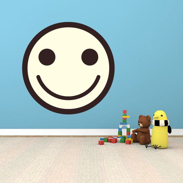 Image of Emoticon Happy Face Wall Decal - Vinyl Decal - Car Decal - Idcolor051