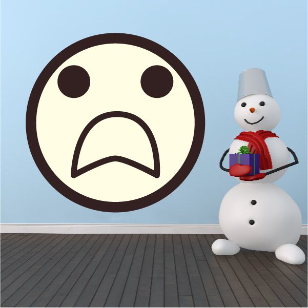 Image of Emoticon Horrified Face Wall Decal - Vinyl Decal - Car Decal - Idcolor090