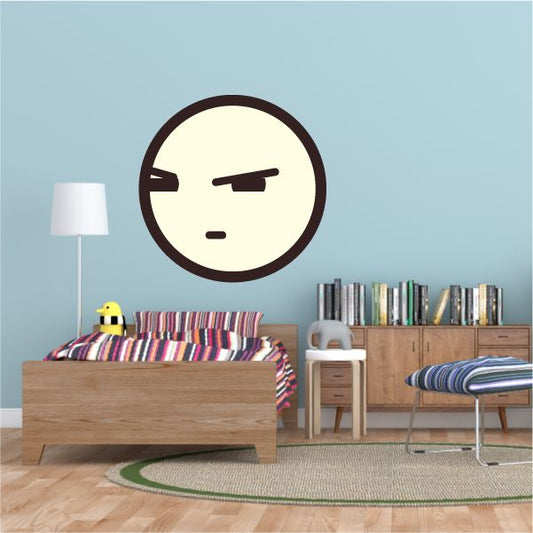 Image of Emoticon Intense Face Wall Decal - Vinyl Decal - Car Decal - Idcolor095