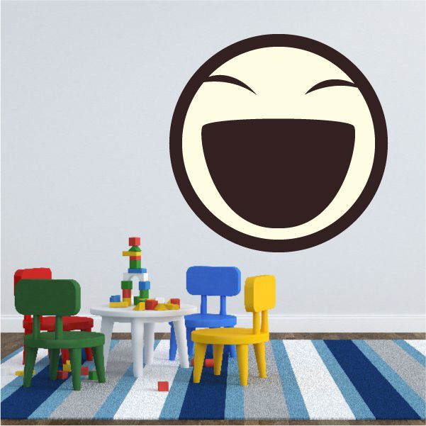 Image of Emoticon Laughing Face Wall Decal - Vinyl Decal - Car Decal - Idcolor080