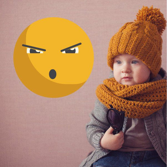 Image of Emoticon Mad Face Wall Decal - Vinyl Decal - Car Decal - Idcolor027