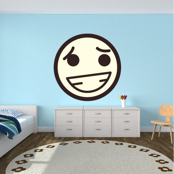 Image of Emoticon Nervous Face Wall Decal - Vinyl Decal - Car Decal - Idcolor057