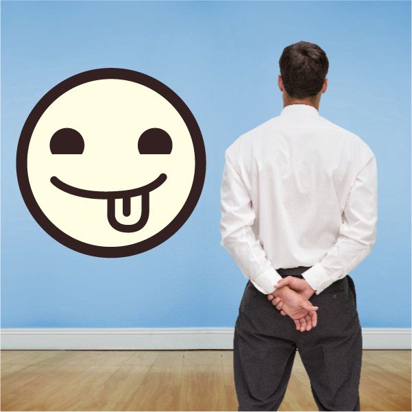 Image of Emoticon Relaxed Face Wall Decal - Vinyl Decal - Car Decal - Idcolor082