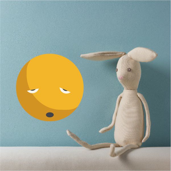 Image of Emoticon Sad Face Wall Decal - Vinyl Decal - Car Decal - Idcolor015