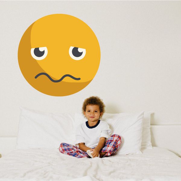 Image of Emoticon Sad Wall Decal - Vinyl Decal - Car Decal - Idcolor006