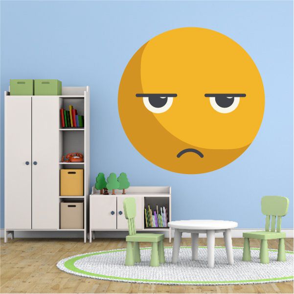 Image of Emoticon Sad Wall Decal - Vinyl Decal - Car Decal - Idcolor020