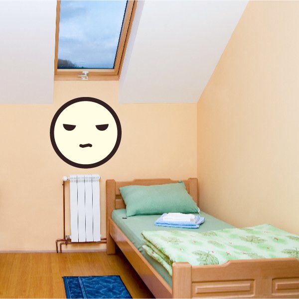Image of Emoticon Serious Face Wall Decal - Vinyl Decal - Car Decal - Idcolor099