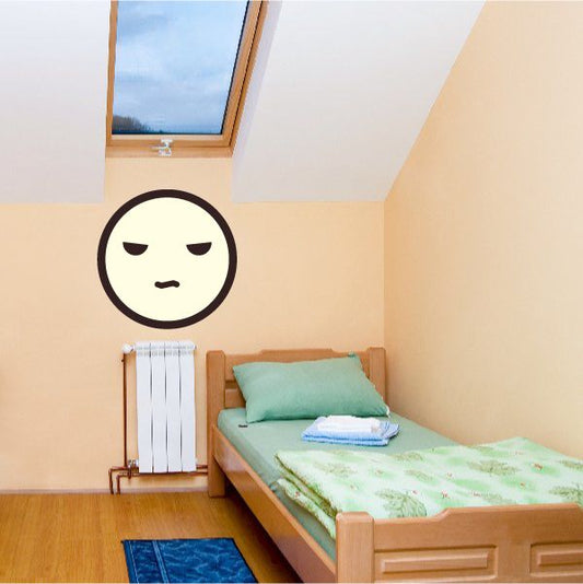 Image of Emoticon Serious Face Wall Decal - Vinyl Decal - Car Decal - Idcolor099