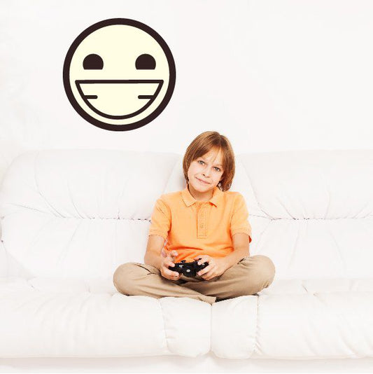 Image of Emoticon Smiling Face Wall Decal - Vinyl Decal - Car Decal - Idcolor083