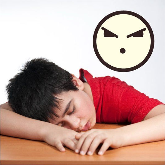 Image of Emoticon Sour Face Wall Decal - Vinyl Decal - Car Decal - Idcolor077