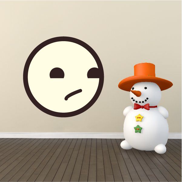 Image of Emoticon Stoic Face Wall Decal - Vinyl Decal - Car Decal - Idcolor094