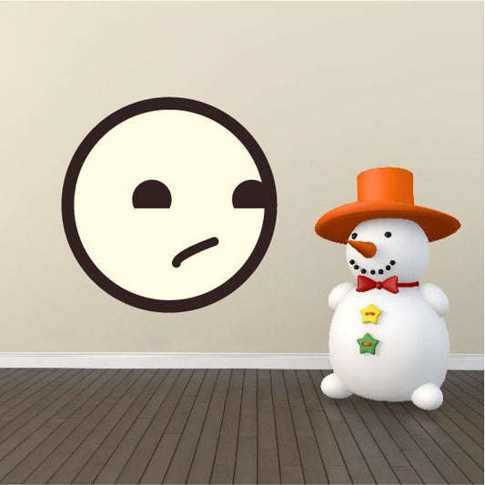 Image of Emoticon Stoic Face Wall Decal - Vinyl Decal - Car Decal - Idcolor094