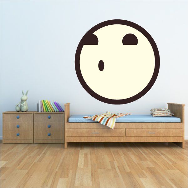 Image of Emoticon Thoughtful Face Wall Decal - Vinyl Decal - Car Decal - Idcolor098