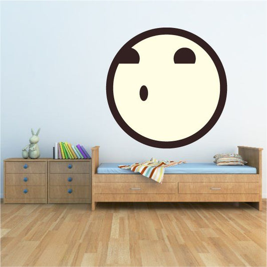 Image of Emoticon Thoughtful Face Wall Decal - Vinyl Decal - Car Decal - Idcolor098
