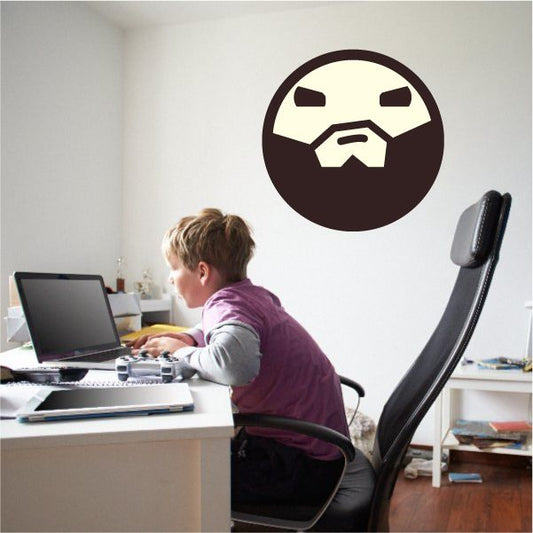 Image of Emoticon Tough Face Wall Decal - Vinyl Decal - Car Decal - Idcolor092