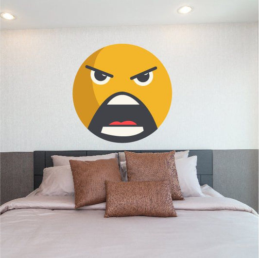 Image of Emoticon Yelling Face Wall Decal - Vinyl Decal - Car Decal - Idcolor029