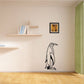 Emperor penguin wall decal, black-and-white bird outline