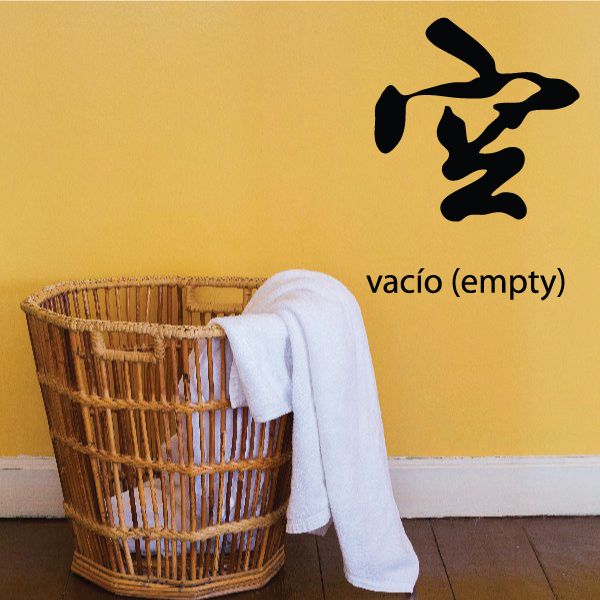 Empty Kanji decal with bold black symbol and 'vació (empty)' text