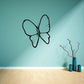 Winged butterfly outline decal with empty interior, black line art