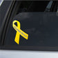 Yellow endometriosis awareness ribbon vinyl sticker with black script