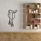 Horse saddle decal with black line art illustration