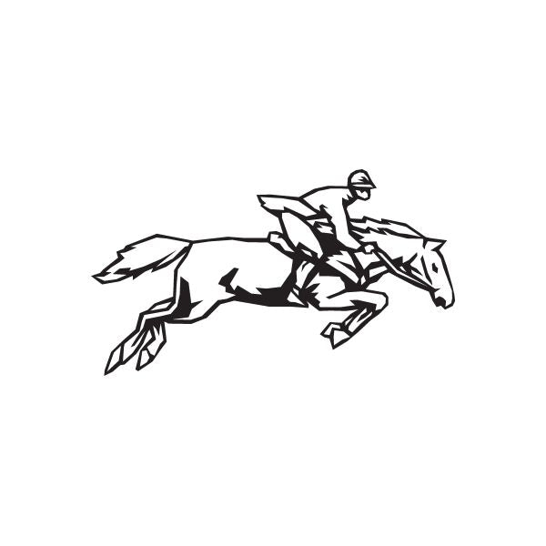 Equestrian horse wall decal in black vinyl