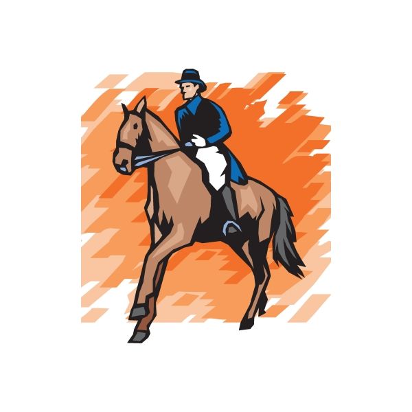 Equestrian rider on horse wall decal, multicolor die-cut vinyl sticker
