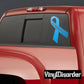Blue awareness ribbon vinyl sticker on window
