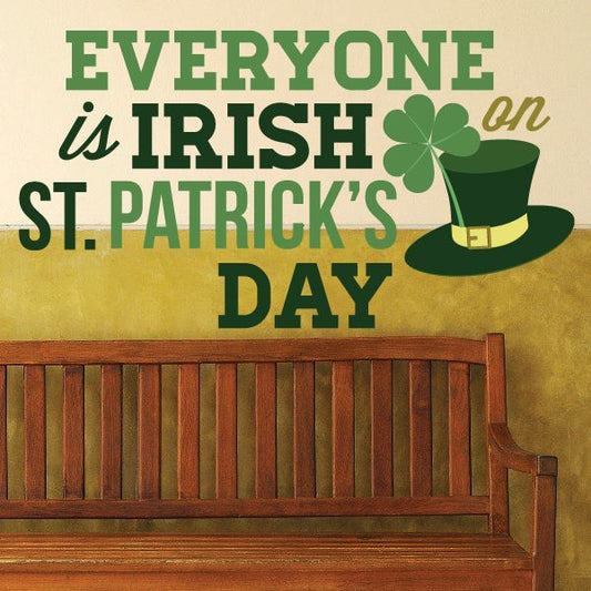 Image of Everyone is Irish on St Patrick's Day Printed Die Cut Decal