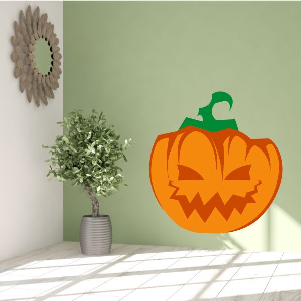 Image of Evil Looking Jack-o-Lantern Sticker