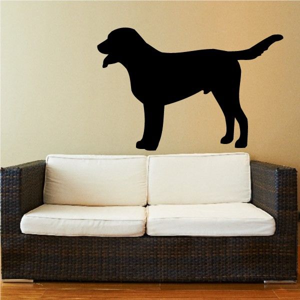 Greater Swiss Mountain Dog decal, black excited dog silhouette, standing