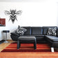 Ornate bee wall decal, black tribal style with decorative wings