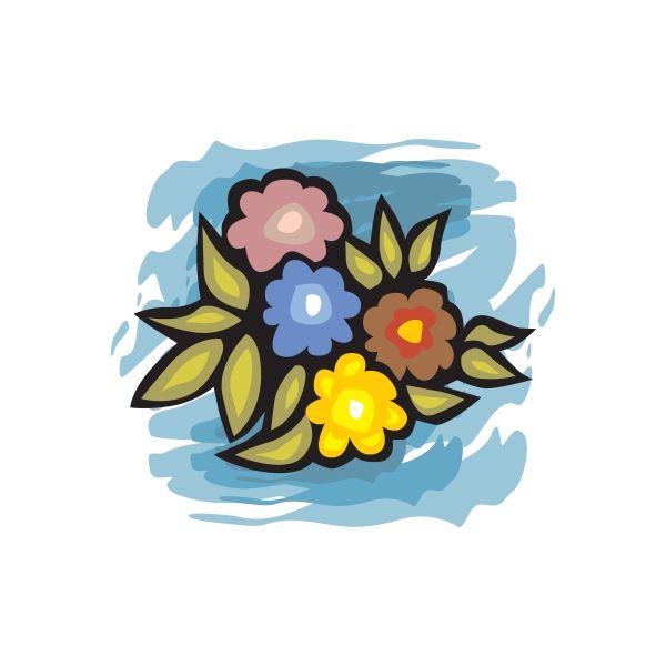 Image of Expressive Easter Spring Flowers Sticker