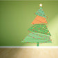 Christmas tree printed decal with green striped layered design and star topper