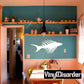 Bony fish wall decal with extended skeleton design, white